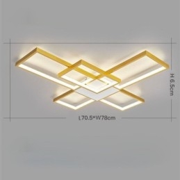 Lampada da soffitto minimalista a cinque luci quadrate con regolazione continua e telecomando da 92 W