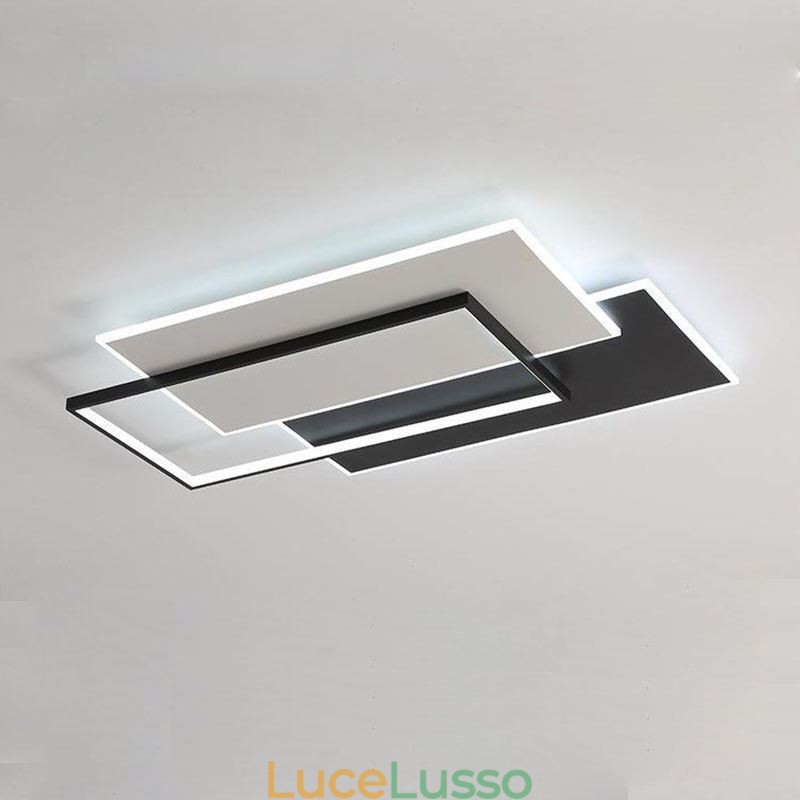 Plafoniera quadrata minimalista in acrilico da montare a filo
