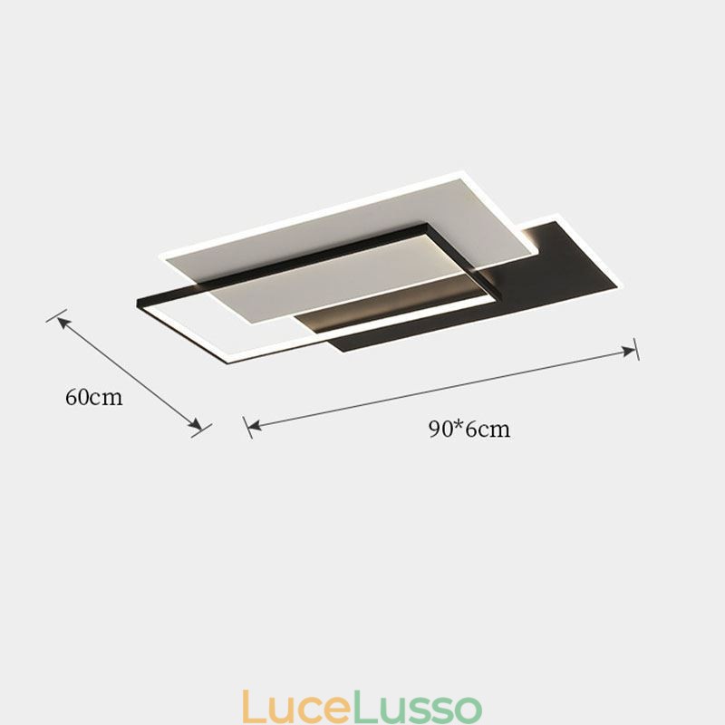 Plafoniera quadrata minimalista in acrilico da montare a filo