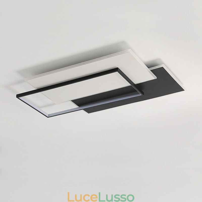 Plafoniera quadrata minimalista in acrilico da montare a filo