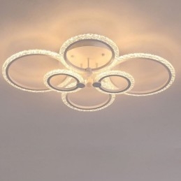 Plafoniera a forma di fiore in acrilico con cerchio minimalista moderno da montare a filo