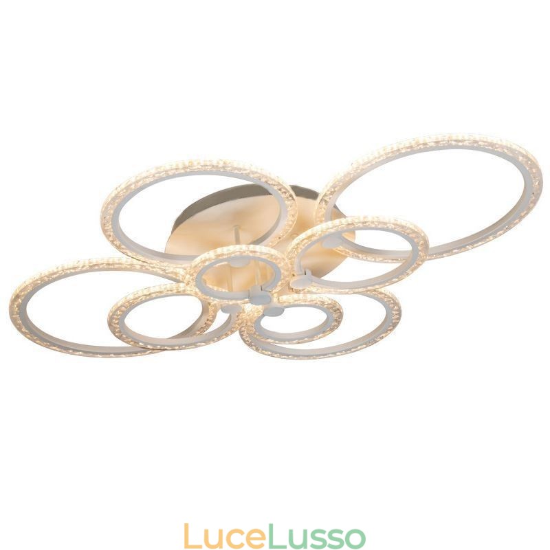 Plafoniera a forma di fiore in acrilico con cerchio minimalista moderno da montare a filo