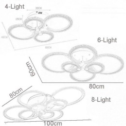 Plafoniera a forma di fiore in acrilico con cerchio minimalista moderno da montare a filo