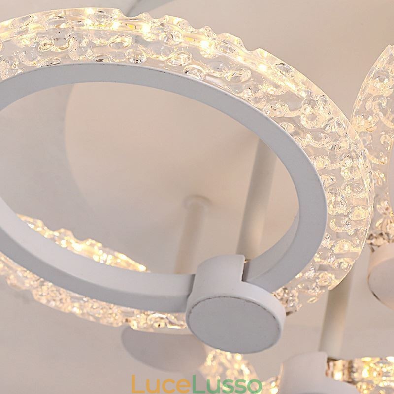 Plafoniera a forma di fiore in acrilico con cerchio minimalista moderno da montare a filo