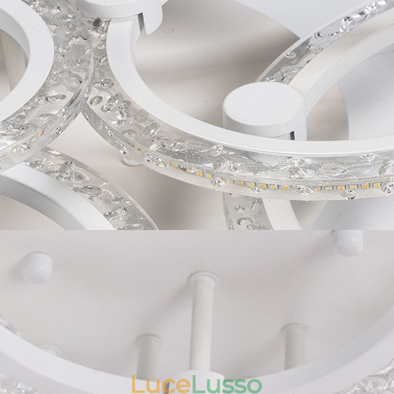 Plafoniera a forma di fiore in acrilico con cerchio minimalista moderno da montare a filo