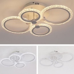 Plafoniera a forma di fiore in acrilico con cerchio minimalista moderno da montare a filo
