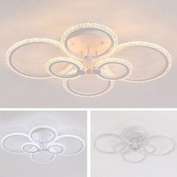 Plafoniera a forma di fiore in acrilico con cerchio minimalista moderno da montare a filo