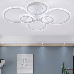 Plafoniera a forma di fiore in acrilico con cerchio minimalista moderno da montare a filo
