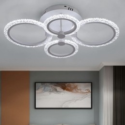 Plafoniera a forma di fiore in acrilico con cerchio minimalista moderno da montare a filo