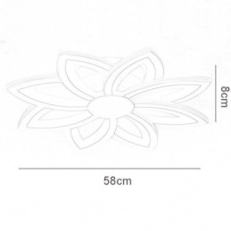 Plafoniera con fiore in acrilico accattivante da montare a filo, 55 cm