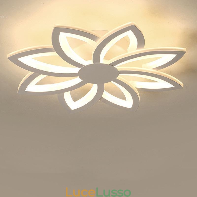 Plafoniera con fiore in acrilico accattivante da montare a filo, 55 cm