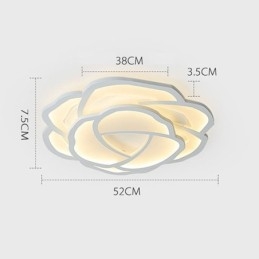 Plafoniera moderna semplice acrilica a forma di rosa da 52 cm, montaggio a filo