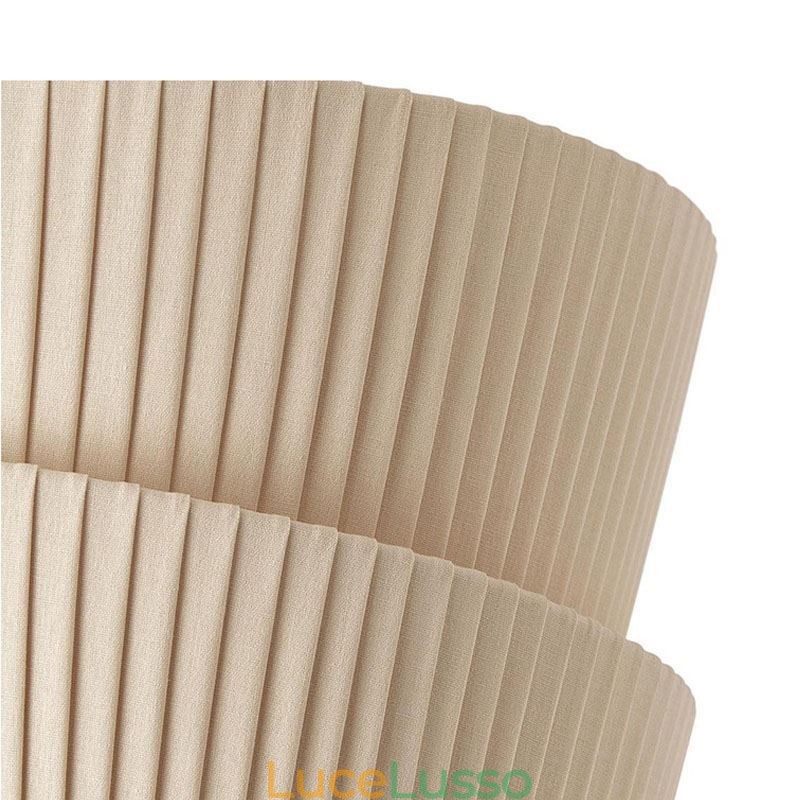 Lampada da soffitto con paralume in tessuto a doppio strato in stile crema francese Wabi Sabi, montaggio a filo