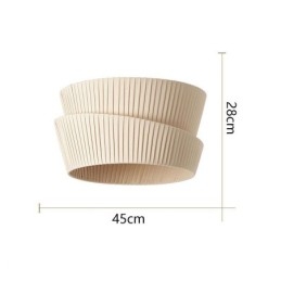 Lampada da soffitto con paralume in tessuto a doppio strato in stile crema francese Wabi Sabi, montaggio a filo
