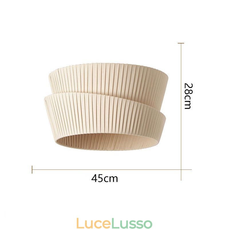 Lampada da soffitto con paralume in tessuto a doppio strato in stile crema francese Wabi Sabi, montaggio a filo