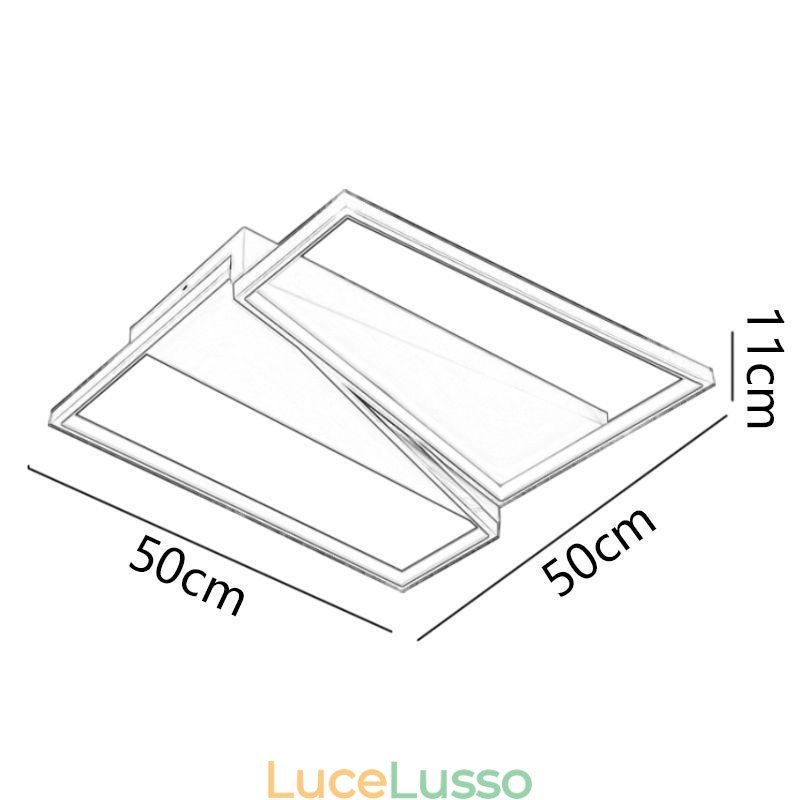Plafoniera trapezoidale a mosaico minimalista da montare a filo