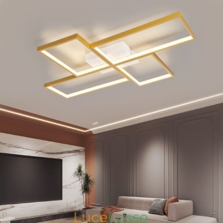 Plafoniera a soffitto con mosaico geometrico quadrato da montare a filo Plafoniera a soffitto con mosaico geometrico quadrato da montare a filo