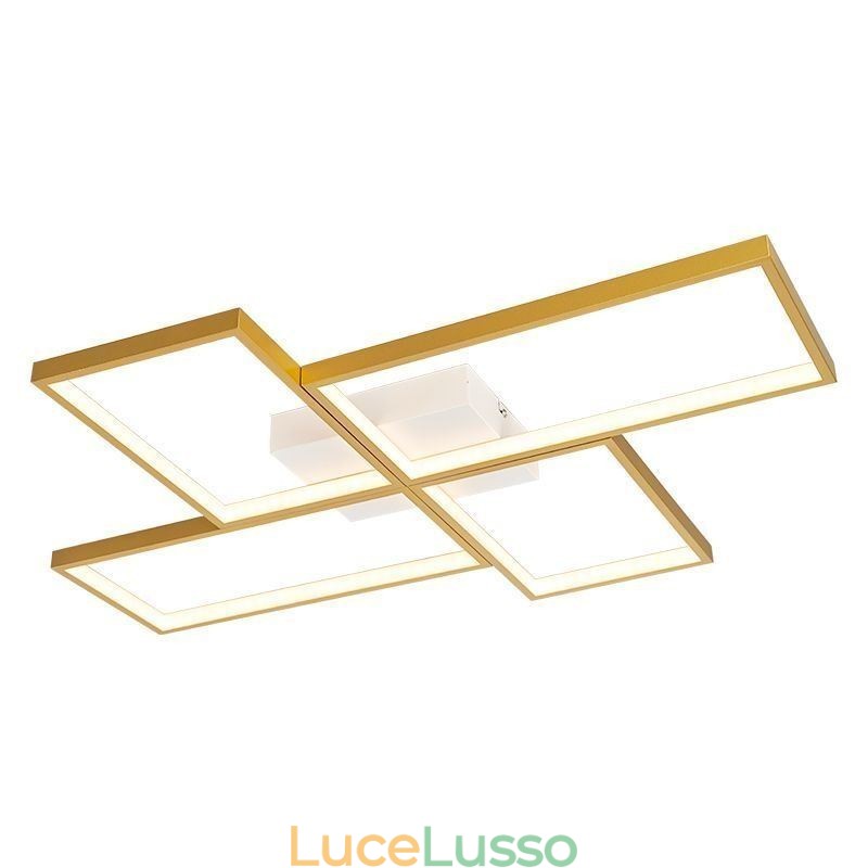 Plafoniera a soffitto con mosaico geometrico quadrato da montare a filo