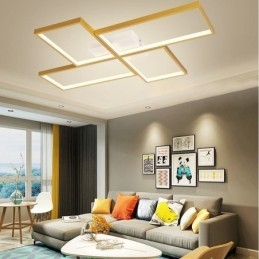 Plafoniera a soffitto con mosaico geometrico quadrato da montare a filo