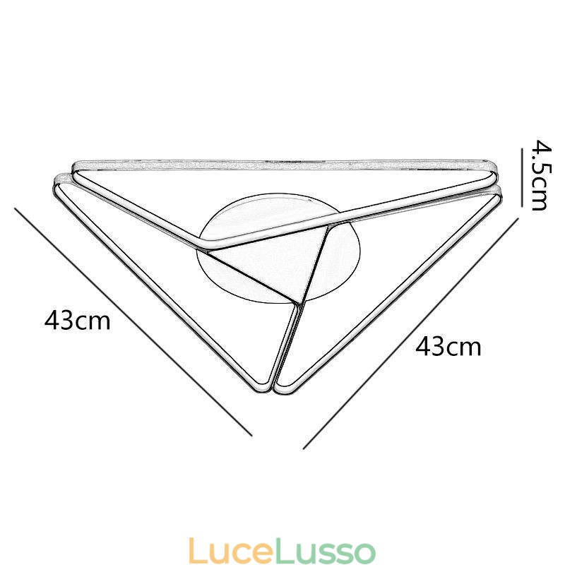 Plafoniera minimalista a triangolo da montare a filo