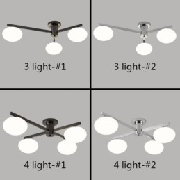 Lampada da soffitto in ferro battuto creativo con montaggio a filo in vetro nordico