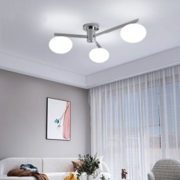 Lampada da soffitto in ferro battuto creativo con montaggio a filo in vetro nordico