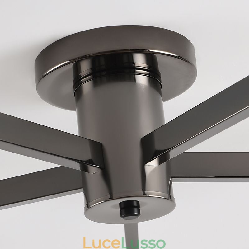 Lampada da soffitto in ferro battuto creativo con montaggio a filo in vetro nordico