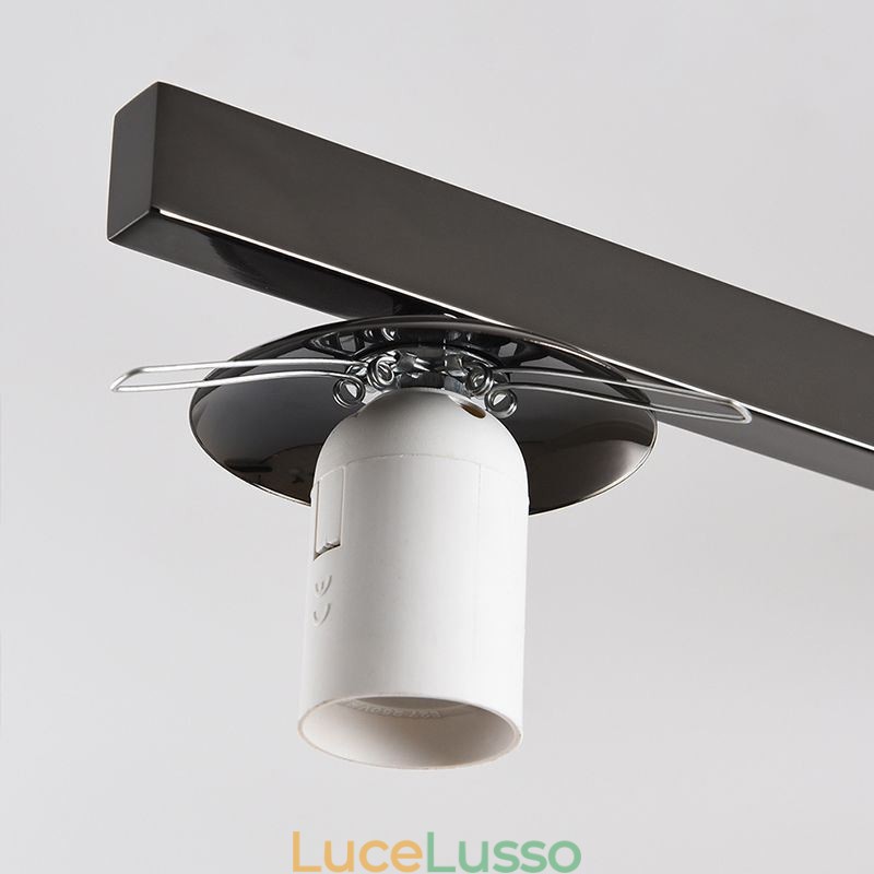 Lampada da soffitto in ferro battuto creativo con montaggio a filo in vetro nordico