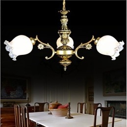 Lampadario in bronzo a tre luci europeo retrò classico