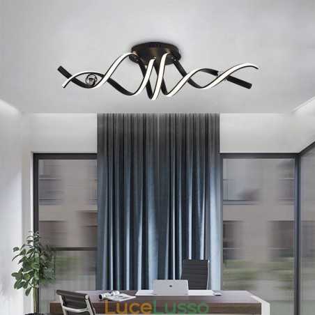 Lampada da soffitto moderna a spirale in alluminio con montaggio a filo Lampada da soffitto moderna a spirale in alluminio con montaggio a filo