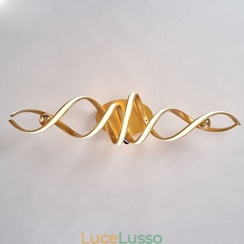 Lampada da soffitto moderna a spirale in alluminio con montaggio a filo