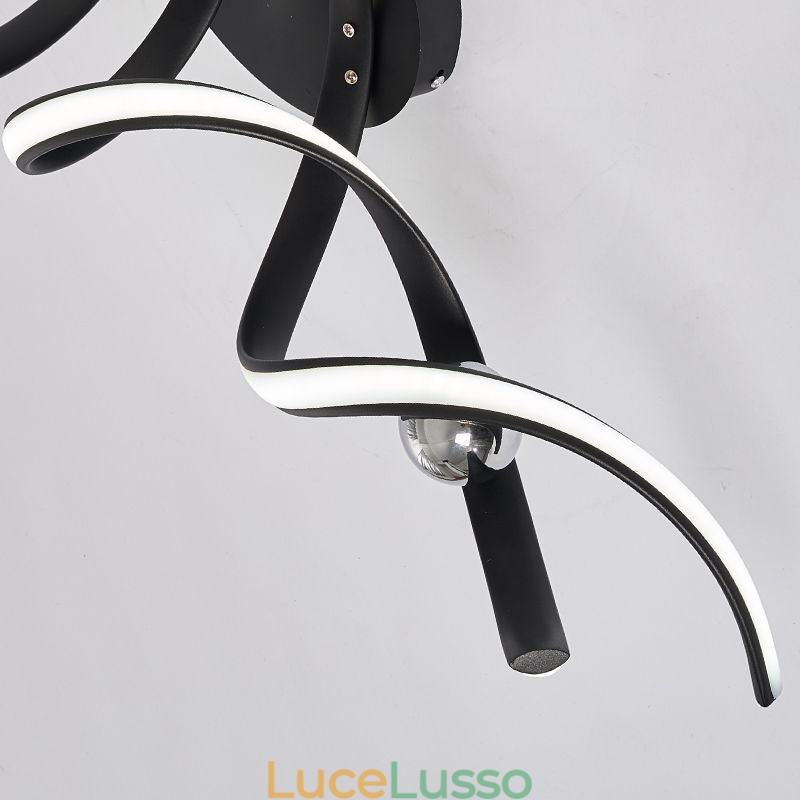 Lampada da soffitto moderna a spirale in alluminio con montaggio a filo
