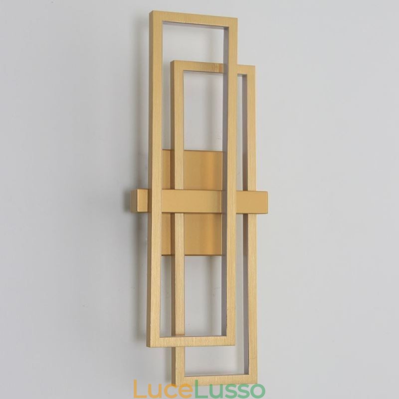 Plafoniera quadrata geometrica minimalista in alluminio da montare a filo