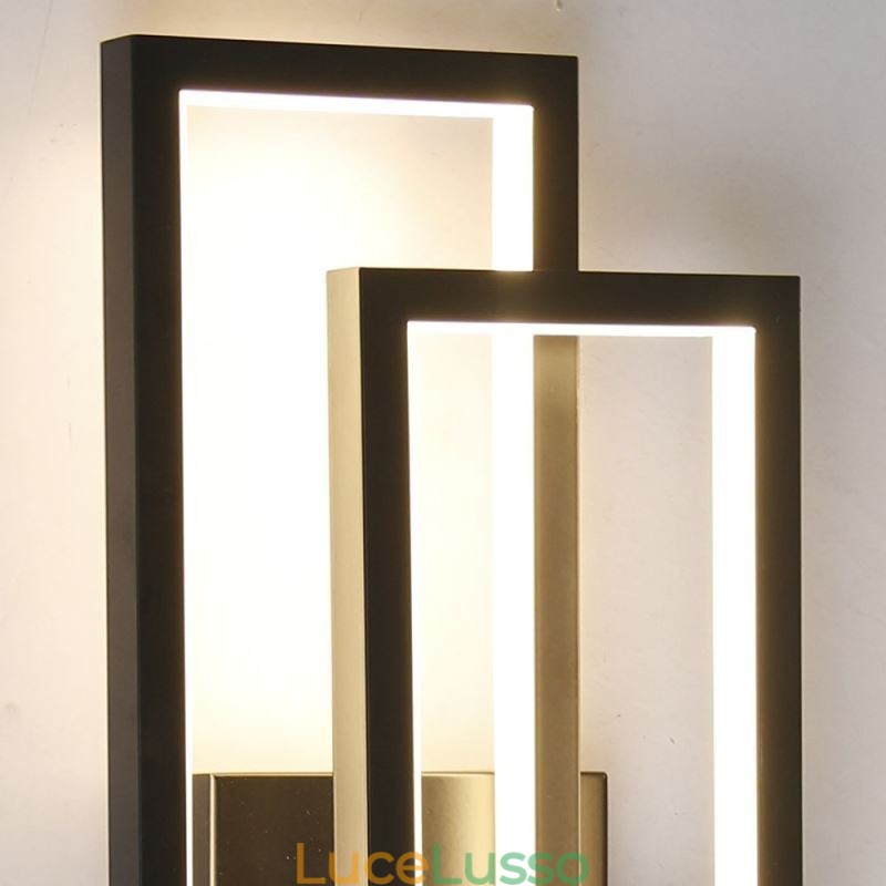 Plafoniera quadrata geometrica minimalista in alluminio da montare a filo