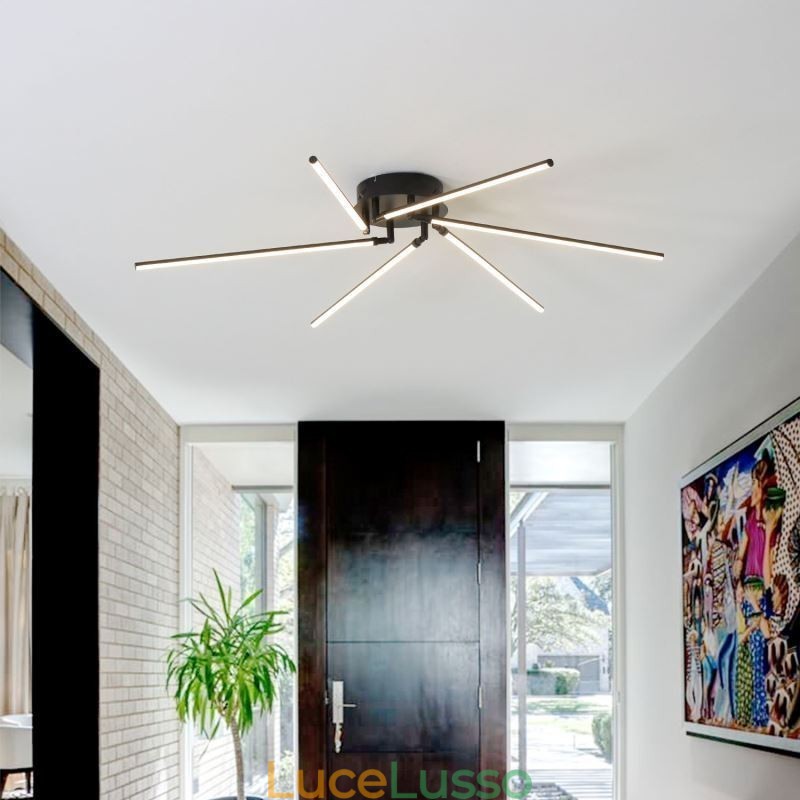 Lampada da soffitto a forma di mulino a vento in alluminio con montaggio a filo creativo