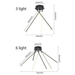 Lampada da soffitto a forma di mulino a vento in alluminio con montaggio a filo creativo