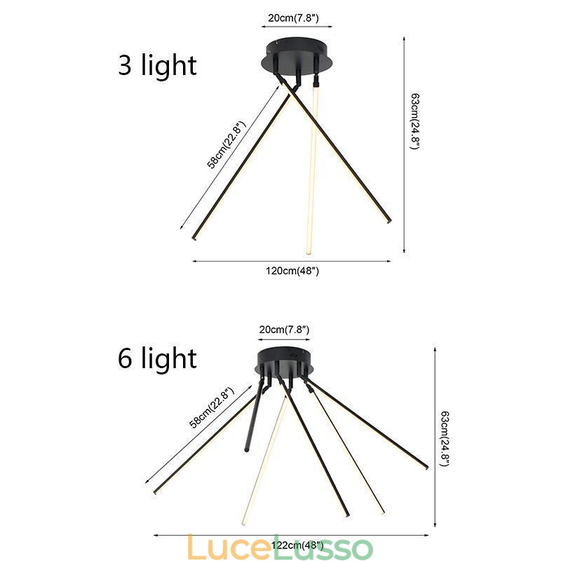 Lampada da soffitto a forma di mulino a vento in alluminio con montaggio a filo creativo