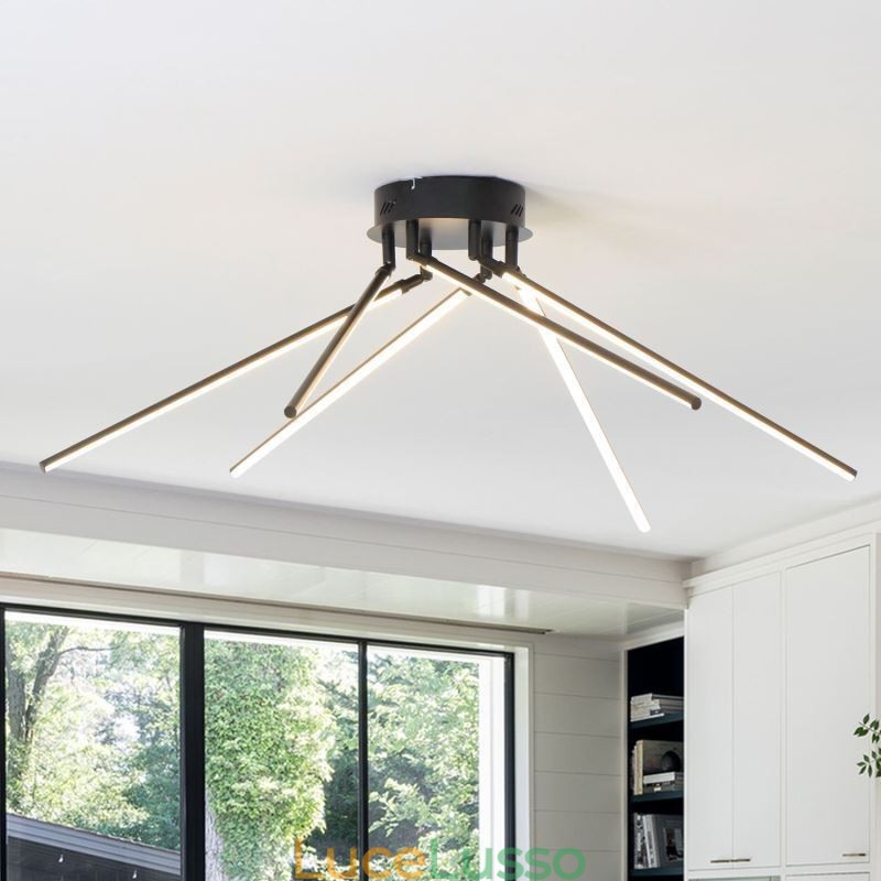 Lampada da soffitto a forma di mulino a vento in alluminio con montaggio a filo creativo