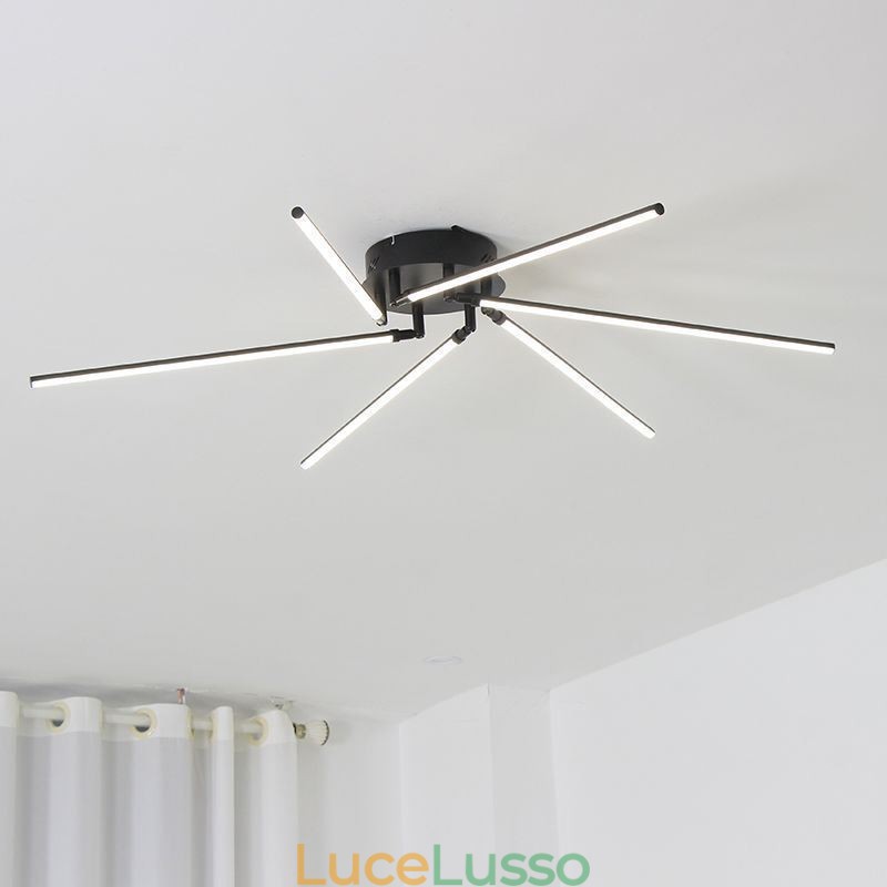 Lampada da soffitto a forma di mulino a vento in alluminio con montaggio a filo creativo