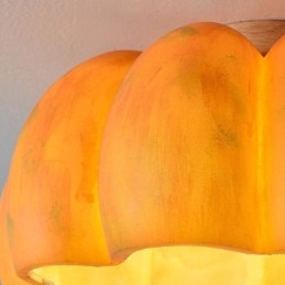 Plafoniere retrò giapponesi a forma di zucca con testa singola da montare a filo