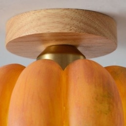 Plafoniere retrò giapponesi a forma di zucca con testa singola da montare a filo