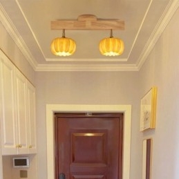 Lampada da soffitto retrò giapponese a doppia zucca piccola da montare a filo