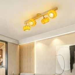 Lampada da soffitto retrò giapponese a doppia zucca piccola da montare a filo