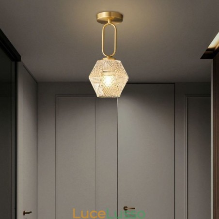 Moderna plafoniera in vetro a filo per l'illuminazione della casa, luce creativa per il soffitto