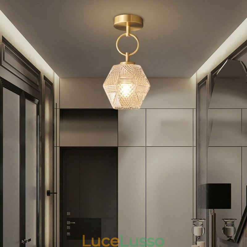 Moderna plafoniera in vetro a filo per l'illuminazione della casa, luce creativa per il soffitto