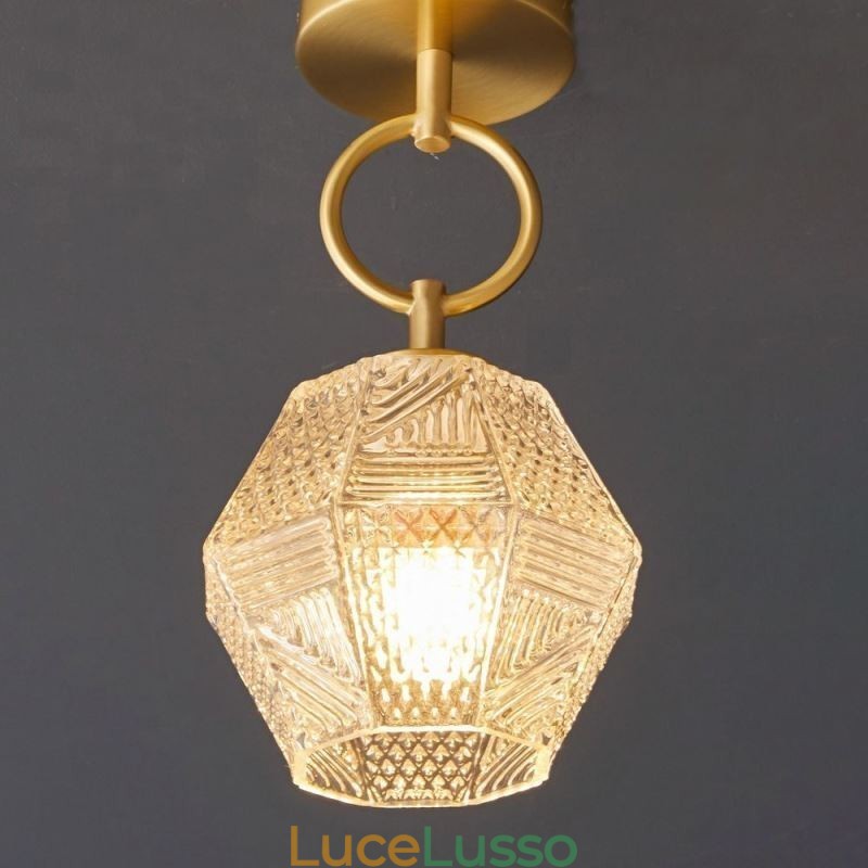 Moderna plafoniera in vetro a filo per l'illuminazione della casa, luce creativa per il soffitto