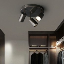 Lampada da soffitto moderna con montaggio a filo, lampada da soffitto nera dorata con 3 luci, illuminazione artistica in rame per la casa