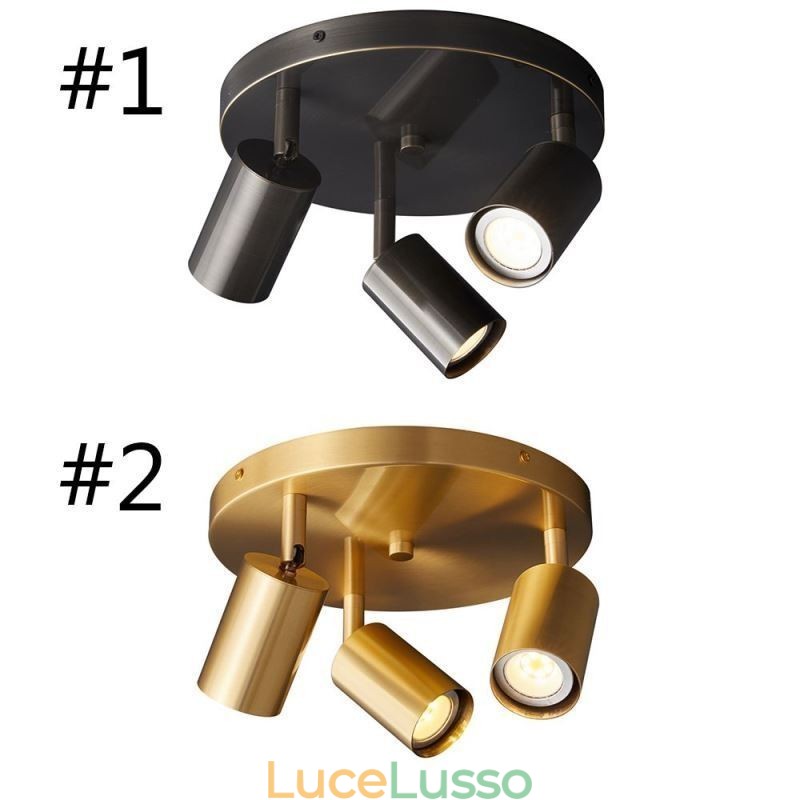 Lampada da soffitto moderna con montaggio a filo, lampada da soffitto nera dorata con 3 luci, illuminazione artistica in rame per la casa