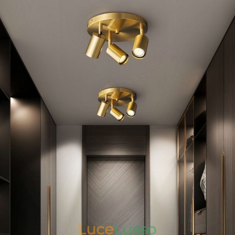 Lampada da soffitto moderna con montaggio a filo, lampada da soffitto nera dorata con 3 luci, illuminazione artistica in rame per la casa