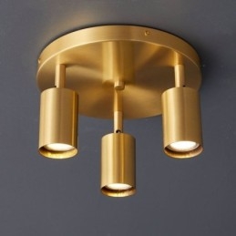 Lampada da soffitto moderna con montaggio a filo, lampada da soffitto nera dorata con 3 luci, illuminazione artistica in rame per la casa